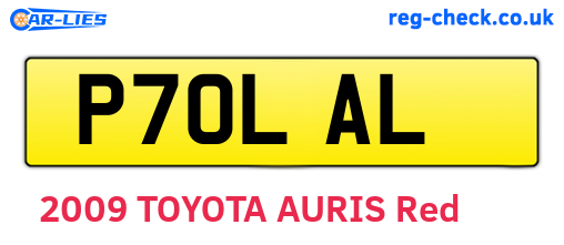 P70LAL are the vehicle registration plates.