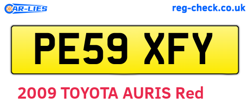 PE59XFY are the vehicle registration plates.