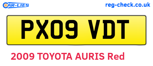 PX09VDT are the vehicle registration plates.