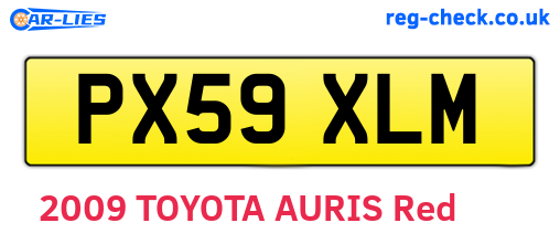 PX59XLM are the vehicle registration plates.