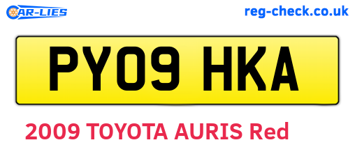 PY09HKA are the vehicle registration plates.