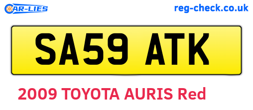 SA59ATK are the vehicle registration plates.