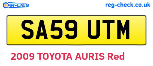 SA59UTM are the vehicle registration plates.