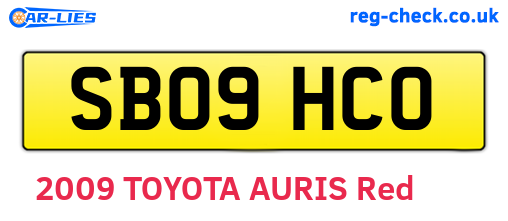 SB09HCO are the vehicle registration plates.