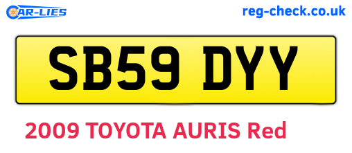 SB59DYY are the vehicle registration plates.
