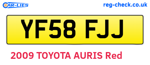 YF58FJJ are the vehicle registration plates.