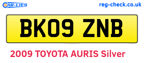 BK09ZNB are the vehicle registration plates.