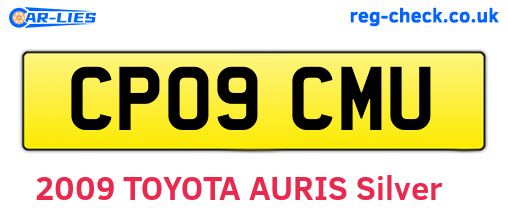 CP09CMU are the vehicle registration plates.
