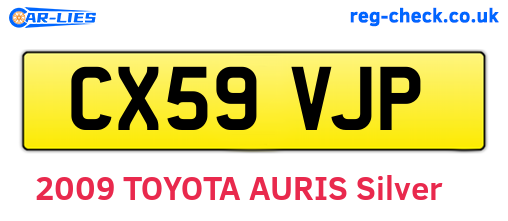 CX59VJP are the vehicle registration plates.