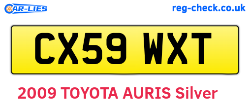 CX59WXT are the vehicle registration plates.