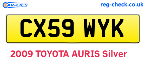 CX59WYK are the vehicle registration plates.