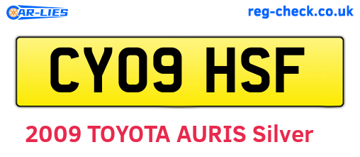 CY09HSF are the vehicle registration plates.