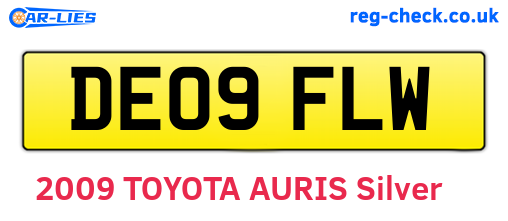 DE09FLW are the vehicle registration plates.