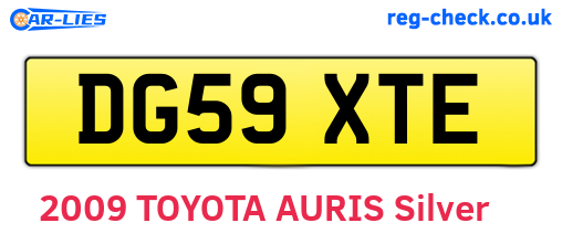 DG59XTE are the vehicle registration plates.