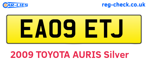 EA09ETJ are the vehicle registration plates.