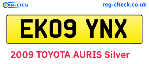 EK09YNX are the vehicle registration plates.