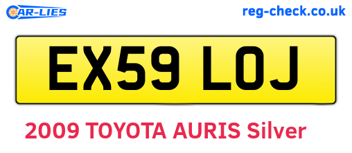EX59LOJ are the vehicle registration plates.