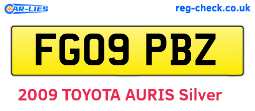 FG09PBZ are the vehicle registration plates.