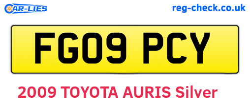 FG09PCY are the vehicle registration plates.