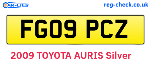 FG09PCZ are the vehicle registration plates.