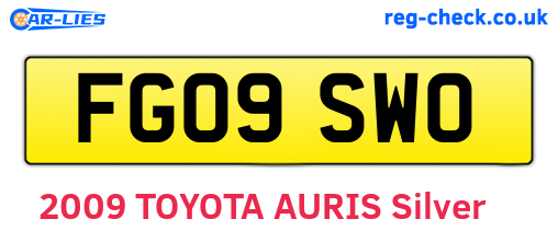 FG09SWO are the vehicle registration plates.