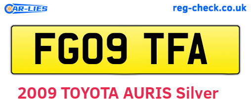 FG09TFA are the vehicle registration plates.