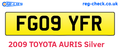 FG09YFR are the vehicle registration plates.