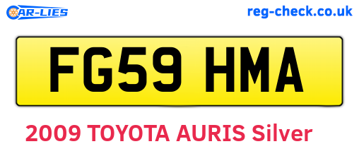 FG59HMA are the vehicle registration plates.