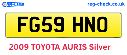 FG59HNO are the vehicle registration plates.