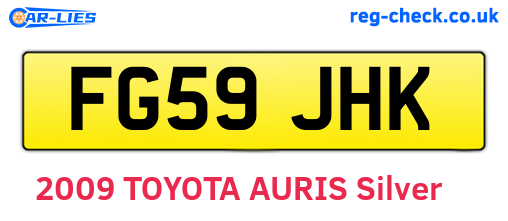 FG59JHK are the vehicle registration plates.