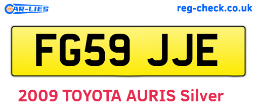 FG59JJE are the vehicle registration plates.