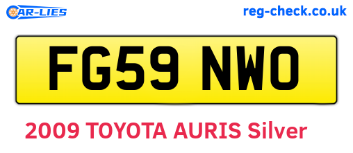 FG59NWO are the vehicle registration plates.