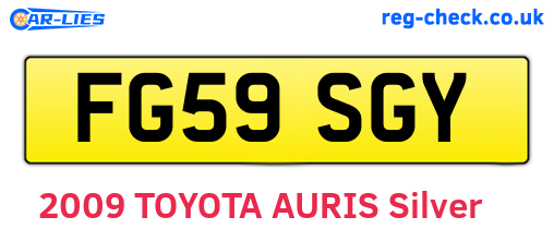 FG59SGY are the vehicle registration plates.