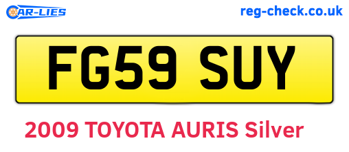 FG59SUY are the vehicle registration plates.