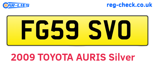 FG59SVO are the vehicle registration plates.