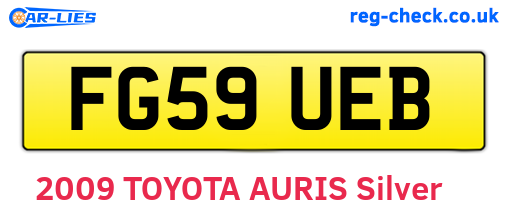 FG59UEB are the vehicle registration plates.