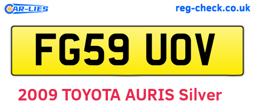 FG59UOV are the vehicle registration plates.