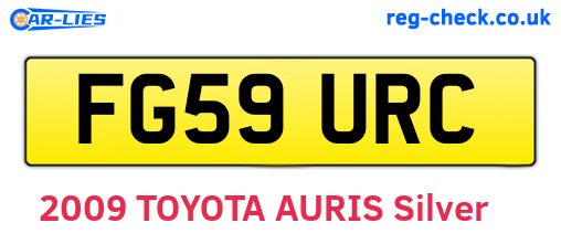 FG59URC are the vehicle registration plates.