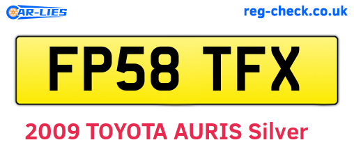 FP58TFX are the vehicle registration plates.