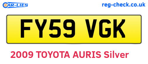 FY59VGK are the vehicle registration plates.