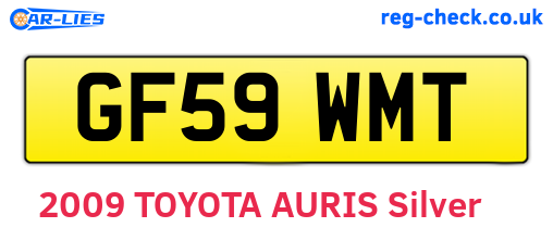GF59WMT are the vehicle registration plates.