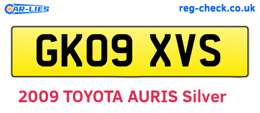 GK09XVS are the vehicle registration plates.