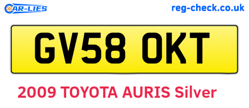 GV58OKT are the vehicle registration plates.