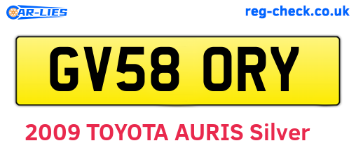 GV58ORY are the vehicle registration plates.