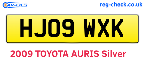 HJ09WXK are the vehicle registration plates.