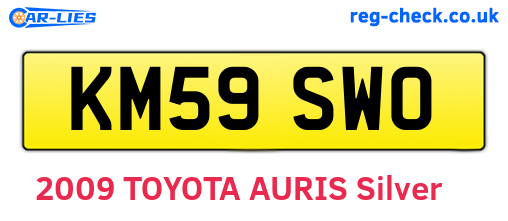 KM59SWO are the vehicle registration plates.