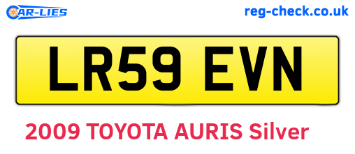 LR59EVN are the vehicle registration plates.