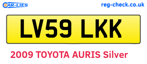 LV59LKK are the vehicle registration plates.