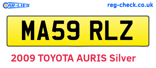 MA59RLZ are the vehicle registration plates.