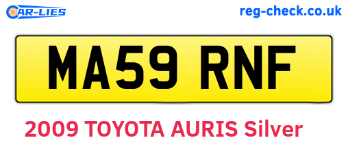 MA59RNF are the vehicle registration plates.